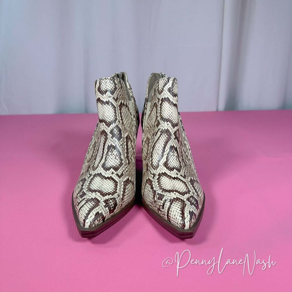 Vince Camuto Gradina Leather Snakeskin Ankle Bootie Size 9.5 - Picture 2 of 16